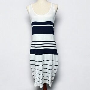 Tommy Bahama Tank Dress Nautical Striped Sleeveless Stretch Beach Resort Coastal